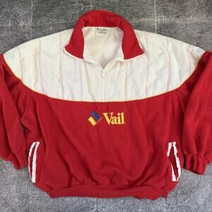 Men's Vintage 80's Vail Ski Resorts Red White Yellow Pullover Sweatshirt Sz L